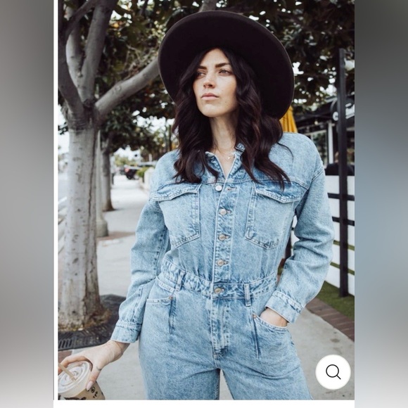 Free People Light Blue Denim Jumpsuit - Picture 3 of 6